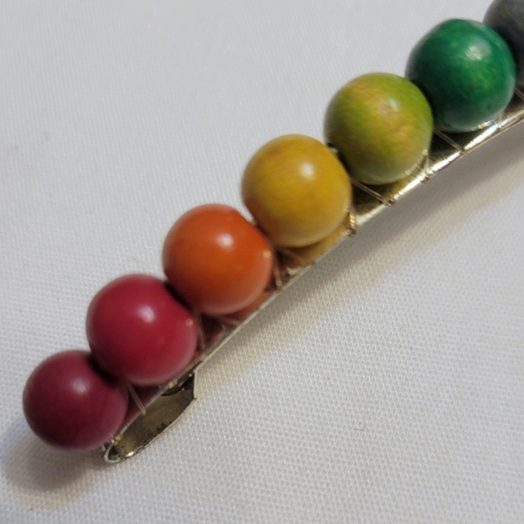 Vintage Rainbow Hair Barrette - Picture 5 of 6